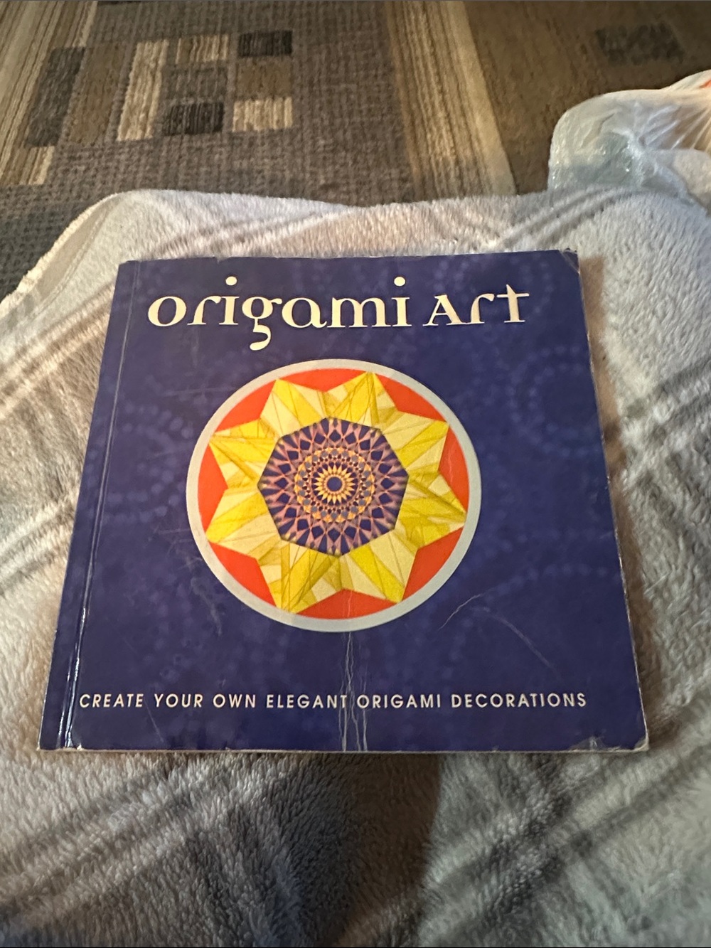 Barnes & Noble Origami Art - Blue Crane on Yellow Circle